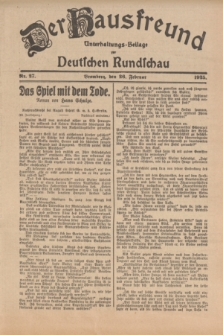 Der Hausfreund : Unterhaltungs-Beilage zur Deutschen Rundschau. 1925, Nr. 27 (26 Februar)