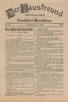 Der Hausfreund : Unterhaltungs-Beilage zur Deutschen Rundschau. 1925, Nr. 40 (17 März)