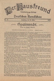 Der Hausfreund : Unterhaltungs-Beilage zur Deutschen Rundschau. 1925, Nr. 41 (18 März)