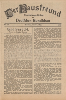 Der Hausfreund : Unterhaltungs-Beilage zur Deutschen Rundschau. 1925, Nr. 45 (24 März)