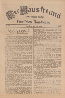 Der Hausfreund : Unterhaltungs-Beilage zur Deutschen Rundschau. 1925, Nr. 53 (10 April)