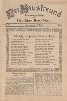 Der Hausfreund : Unterhaltungs-Beilage zur Deutschen Rundschau. 1925, Nr. 54 (12 April)