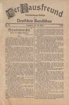Der Hausfreund : Unterhaltungs-Beilage zur Deutschen Rundschau. 1925, Nr. 59 (23 April)