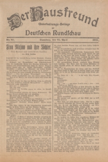 Der Hausfreund : Unterhaltungs-Beilage zur Deutschen Rundschau. 1925, Nr. 61 (25 April)