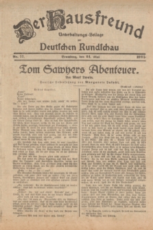 Der Hausfreund : Unterhaltungs-Beilage zur Deutschen Rundschau. 1925, Nr. 77 (24 Mai)
