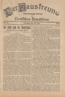 Der Hausfreund : Unterhaltungs-Beilage zur Deutschen Rundschau. 1925, Nr. 99 (25 Juni)