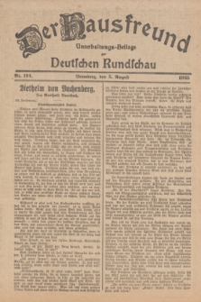 Der Hausfreund : Unterhaltungs-Beilage zur Deutschen Rundschau. 1925, Nr. 124 (5 August)