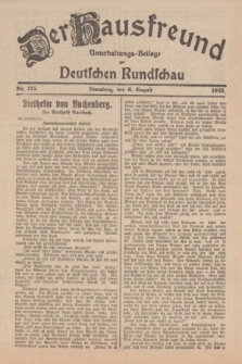 Der Hausfreund : Unterhaltungs-Beilage zur Deutschen Rundschau. 1925, Nr. 125 (6 August)
