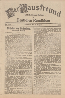 Der Hausfreund : Unterhaltungs-Beilage zur Deutschen Rundschau. 1925, Nr. 128 (9 August)
