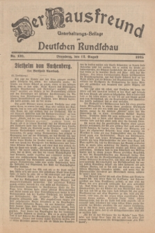 Der Hausfreund : Unterhaltungs-Beilage zur Deutschen Rundschau. 1925, Nr. 130 (12 August)