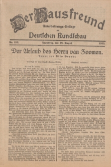 Der Hausfreund : Unterhaltungs-Beilage zur Deutschen Rundschau. 1925, Nr. 132 (18 August)