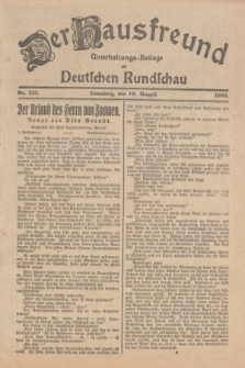 Der Hausfreund : Unterhaltungs-Beilage zur Deutschen Rundschau. 1925, Nr. 133 (19 August)
