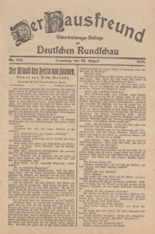 Der Hausfreund : Unterhaltungs-Beilage zur Deutschen Rundschau. 1925, Nr. 136 (22 August)