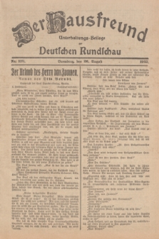 Der Hausfreund : Unterhaltungs-Beilage zur Deutschen Rundschau. 1925, Nr. 138 (26 August)
