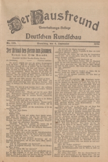 Der Hausfreund : Unterhaltungs-Beilage zur Deutschen Rundschau. 1925, Nr. 145 (4 September)