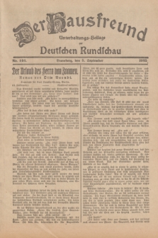 Der Hausfreund : Unterhaltungs-Beilage zur Deutschen Rundschau. 1925, Nr. 146 (5 September)