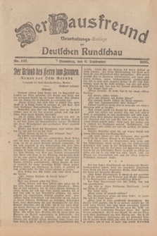 Der Hausfreund : Unterhaltungs-Beilage zur Deutschen Rundschau. 1925, Nr. 147 (6 September)