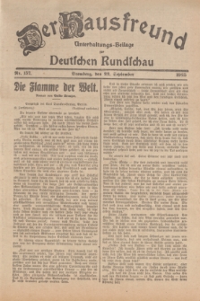 Der Hausfreund : Unterhaltungs-Beilage zur Deutschen Rundschau. 1925, Nr. 157 (22 September)