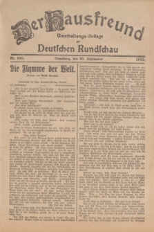 Der Hausfreund : Unterhaltungs-Beilage zur Deutschen Rundschau. 1925, Nr. 160 (25 September)