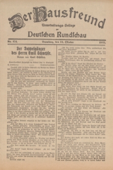 Der Hausfreund : Unterhaltungs-Beilage zur Deutschen Rundschau. 1925, Nr. 174 (14 Oktober)