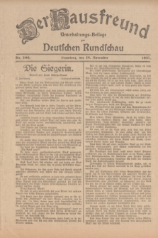 Der Hausfreund : Unterhaltungs-Beilage zur Deutschen Rundschau. 1925, Nr. 200 (18 November)