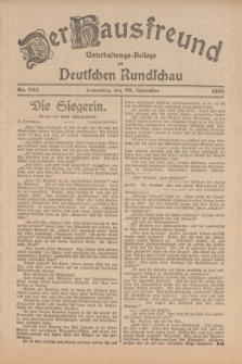 Der Hausfreund : Unterhaltungs-Beilage zur Deutschen Rundschau. 1925, Nr. 202 (20 November)