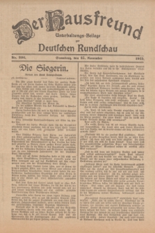 Der Hausfreund : Unterhaltungs-Beilage zur Deutschen Rundschau. 1925, Nr. 206 (25 November)