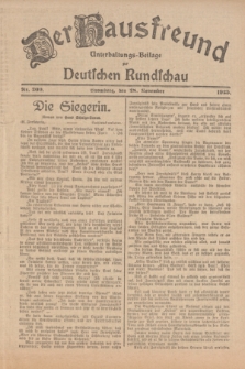 Der Hausfreund : Unterhaltungs-Beilage zur Deutschen Rundschau. 1925, Nr. 209 (28 November)
