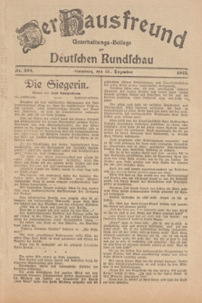 Der Hausfreund : Unterhaltungs-Beilage zur Deutschen Rundschau. 1925, Nr. 220 (15 Dezember)