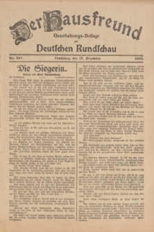 Der Hausfreund : Unterhaltungs-Beilage zur Deutschen Rundschau. 1925, Nr. 222 (17 Dezember)