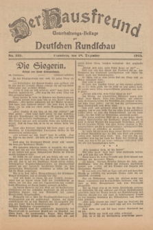 Der Hausfreund : Unterhaltungs-Beilage zur Deutschen Rundschau. 1925, Nr. 223 (18 Dezember)