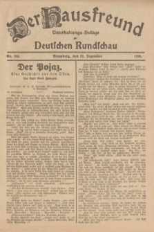 Der Hausfreund : Unterhaltungs-Beilage zur Deutschen Rundschau. 1926, Nr. 246 (22 Dezember)