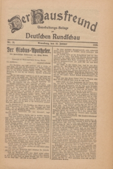 Der Hausfreund : Unterhaltungs-Beilage zur Deutschen Rundschau. 1926, Nr. 10 (15 Januar)