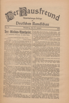 Der Hausfreund : Unterhaltungs-Beilage zur Deutschen Rundschau. 1926, Nr. 15 (22 Januar)