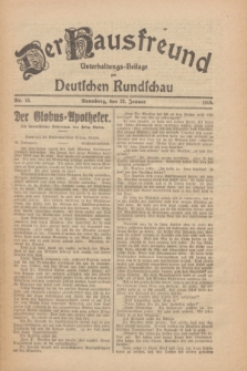 Der Hausfreund : Unterhaltungs-Beilage zur Deutschen Rundschau. 1926, Nr. 16 (23 Januar)
