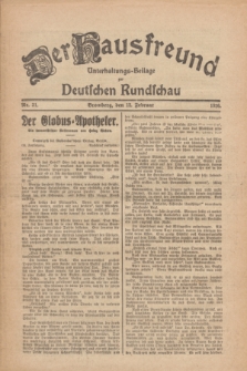 Der Hausfreund : Unterhaltungs-Beilage zur Deutschen Rundschau. 1926, Nr. 31 (12 Februar)