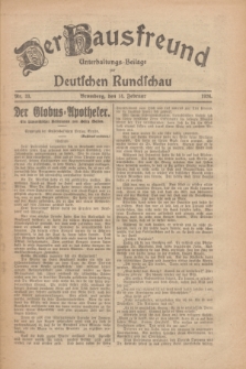 Der Hausfreund : Unterhaltungs-Beilage zur Deutschen Rundschau. 1926, Nr. 33 (14 Februar)