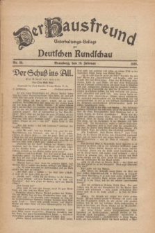 Der Hausfreund : Unterhaltungs-Beilage zur Deutschen Rundschau. 1926, Nr. 36 (19 Februar)