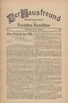 Der Hausfreund : Unterhaltungs-Beilage zur Deutschen Rundschau. 1926, Nr. 37 (20 Februar)