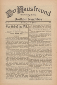 Der Hausfreund : Unterhaltungs-Beilage zur Deutschen Rundschau. 1926, Nr. 41 (26 Februar)