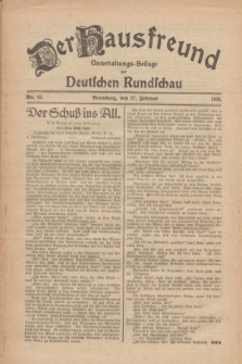 Der Hausfreund : Unterhaltungs-Beilage zur Deutschen Rundschau. 1926, Nr. 42 (27 Februar)