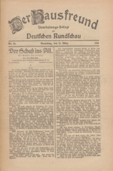 Der Hausfreund : Unterhaltungs-Beilage zur Deutschen Rundschau. 1926, Nr. 49 (12 März)