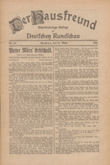 Der Hausfreund : Unterhaltungs-Beilage zur Deutschen Rundschau. 1926, Nr. 58 (27 März)