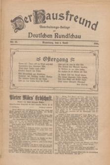 Der Hausfreund : Unterhaltungs-Beilage zur Deutschen Rundschau. 1926, Nr. 62 (4 April)