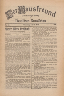 Der Hausfreund : Unterhaltungs-Beilage zur Deutschen Rundschau. 1926, Nr. 65 (10 April)