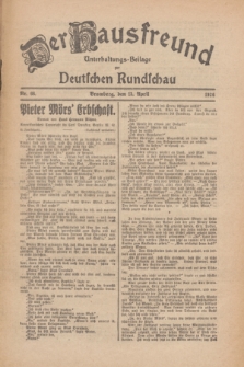 Der Hausfreund : Unterhaltungs-Beilage zur Deutschen Rundschau. 1926, Nr. 66 (13 April)