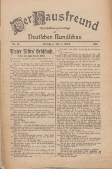 Der Hausfreund : Unterhaltungs-Beilage zur Deutschen Rundschau. 1926, Nr. 67 (14 April)