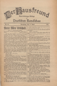 Der Hausfreund : Unterhaltungs-Beilage zur Deutschen Rundschau. 1926, Nr. 69 (17 April)