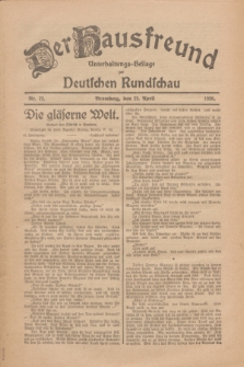 Der Hausfreund : Unterhaltungs-Beilage zur Deutschen Rundschau. 1926, Nr. 72 (22 April)
