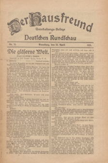 Der Hausfreund : Unterhaltungs-Beilage zur Deutschen Rundschau. 1926, Nr. 73 (23 April)
